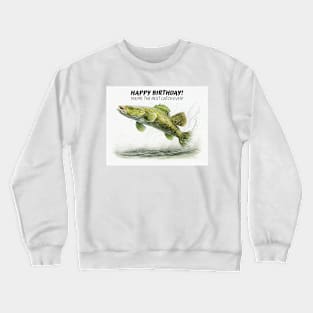 Happy Birthday Cod Fish Watercolor Crewneck Sweatshirt